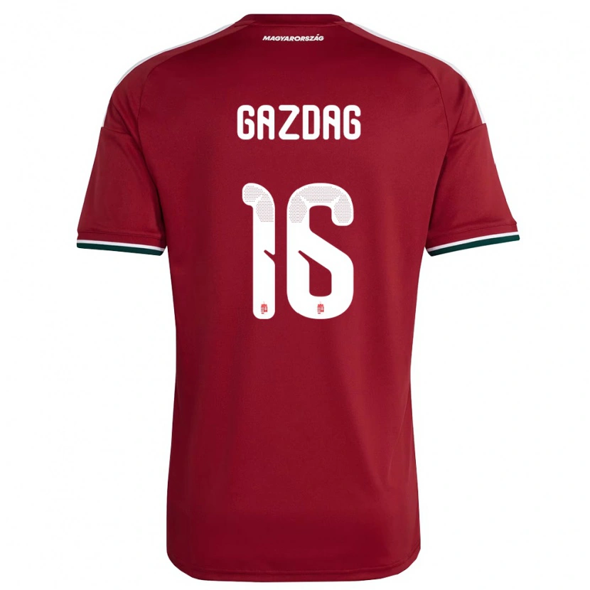Danxen Mujer Camiseta Hungría Dániel Gazdag #16 Rojo Blanco Verde 1ª Equipación 26-28 La Camisa México