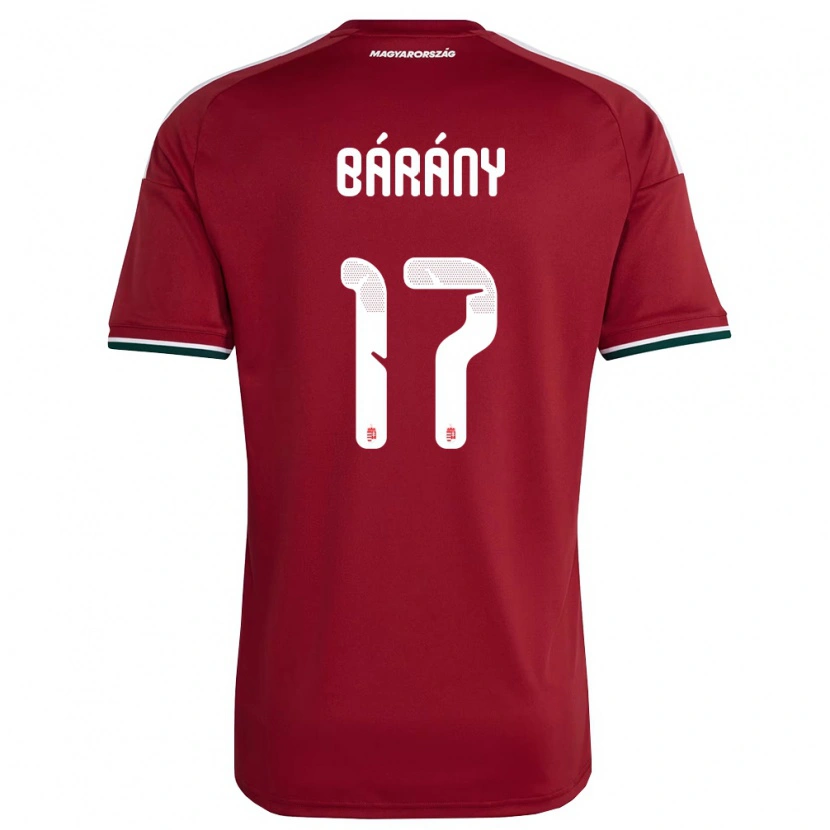 Danxen Mujer Camiseta Hungría Donát Bárány #17 Rojo Blanco Verde 1ª Equipación 26-28 La Camisa México