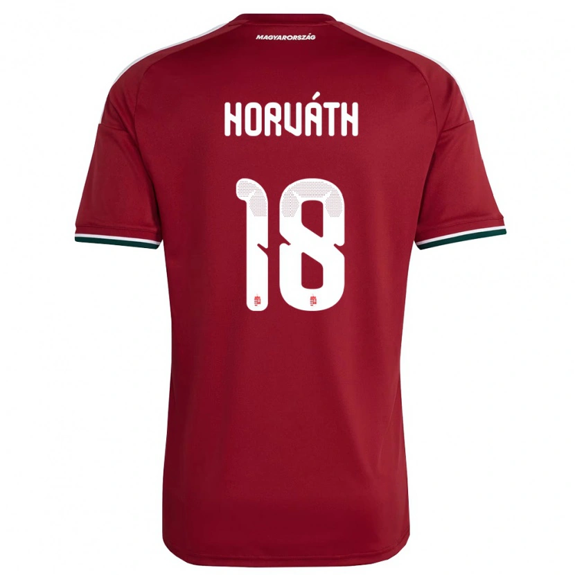 Danxen Mujer Camiseta Hungría Kevin Horváth #18 Rojo Blanco Verde 1ª Equipación 26-28 La Camisa México