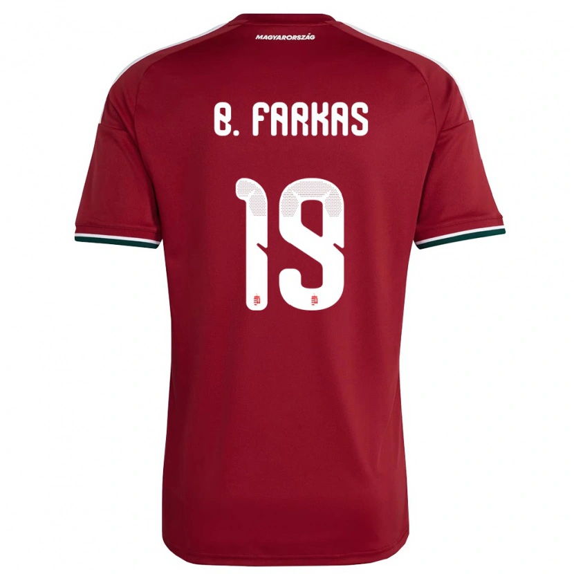 Danxen Mujer Camiseta Hungría Bendegúz Farkas #19 Rojo Blanco Verde 1ª Equipación 26-28 La Camisa México