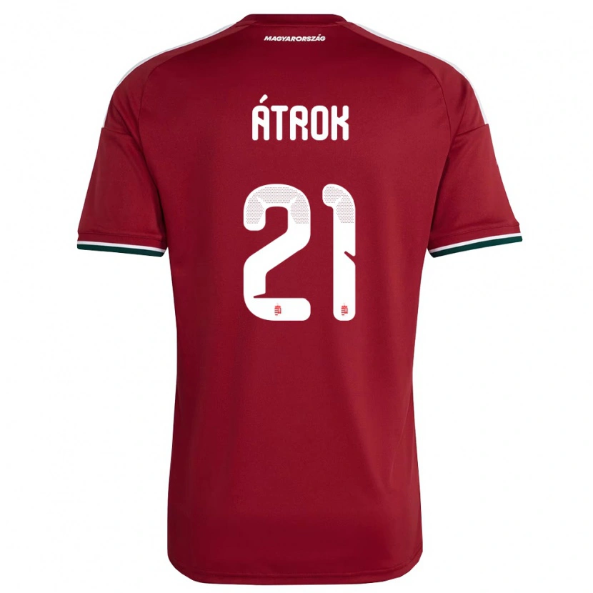Danxen Mujer Camiseta Hungría István Átrok #21 Rojo Blanco Verde 1ª Equipación 26-28 La Camisa México
