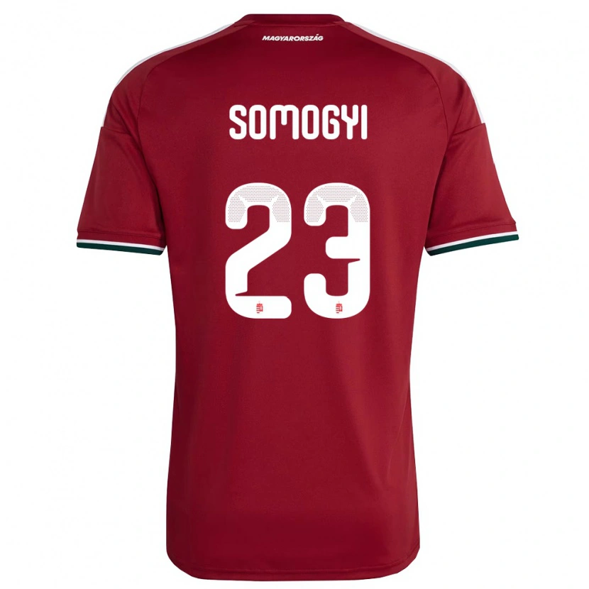 Danxen Mujer Camiseta Hungría Tamás Somogyi #23 Rojo Blanco Verde 1ª Equipación 26-28 La Camisa México