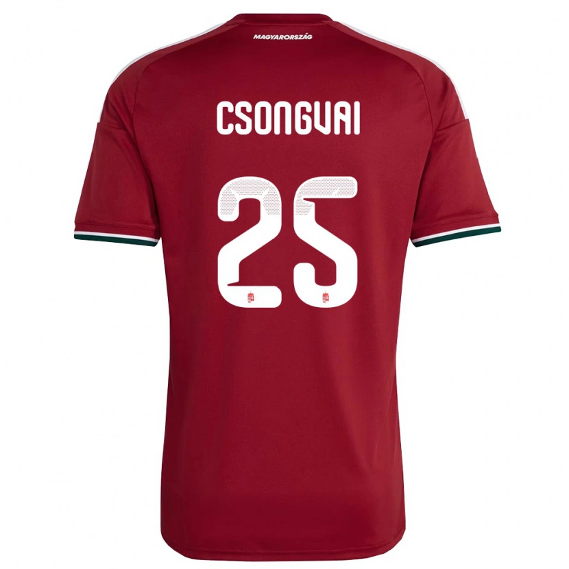 Danxen Mujer Camiseta Hungría Áron Csongvai #25 Rojo Blanco Verde 1ª Equipación 26-28 La Camisa México