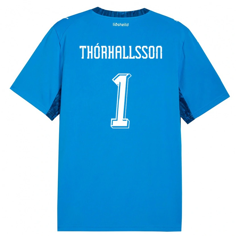 Danxen Mujer Camiseta Islandia Ívar Arnbro Thórhallsson #1 Azul Marino 1ª Equipación 26-28 La Camisa México