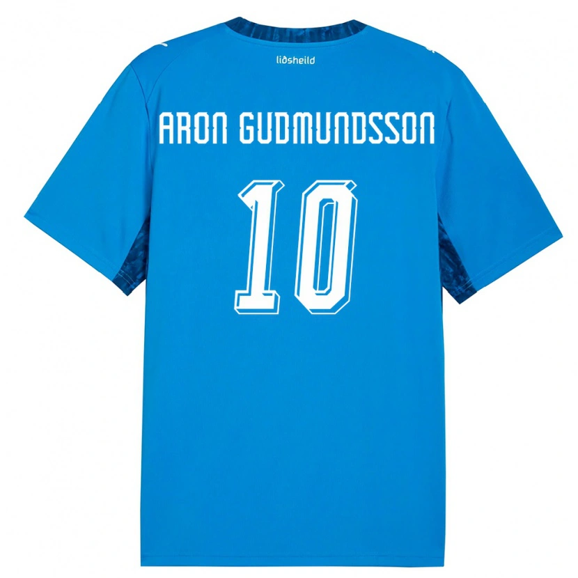 Danxen Mujer Camiseta Islandia Eggert Aron Gudmundsson #10 Azul Marino 1ª Equipación 26-28 La Camisa México