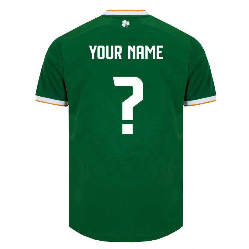 Danxen Mujer Camiseta Irlanda Su Nombre #0 Verde Oscuro Blanco 1ª Equipación 26-28 La Camisa México