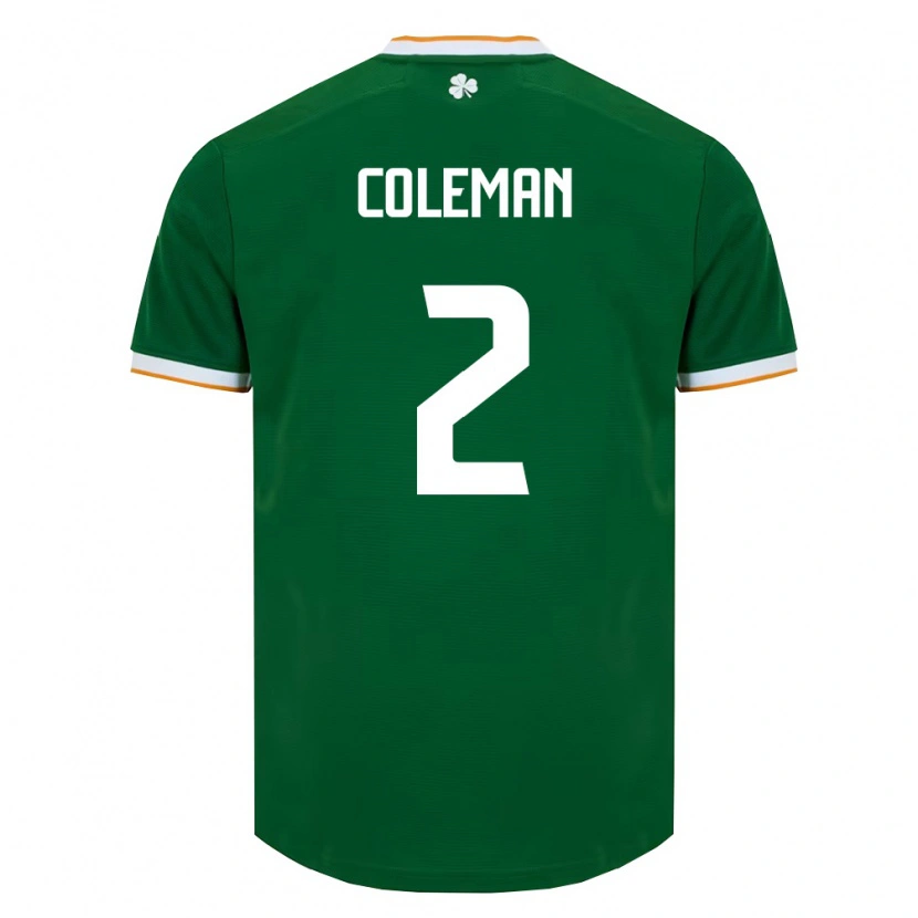 Danxen Mujer Camiseta Irlanda Séamus Coleman #2 Verde Oscuro Blanco 1ª Equipación 26-28 La Camisa México