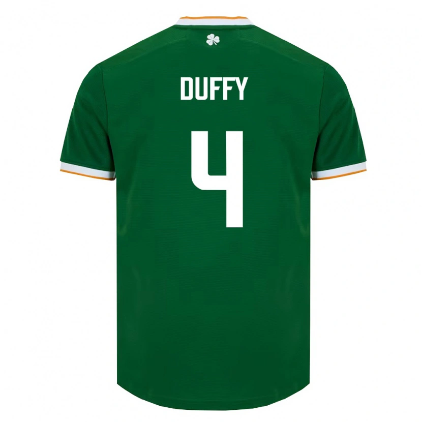 Danxen Mujer Camiseta Irlanda Shane Duffy #4 Verde Oscuro Blanco 1ª Equipación 26-28 La Camisa México