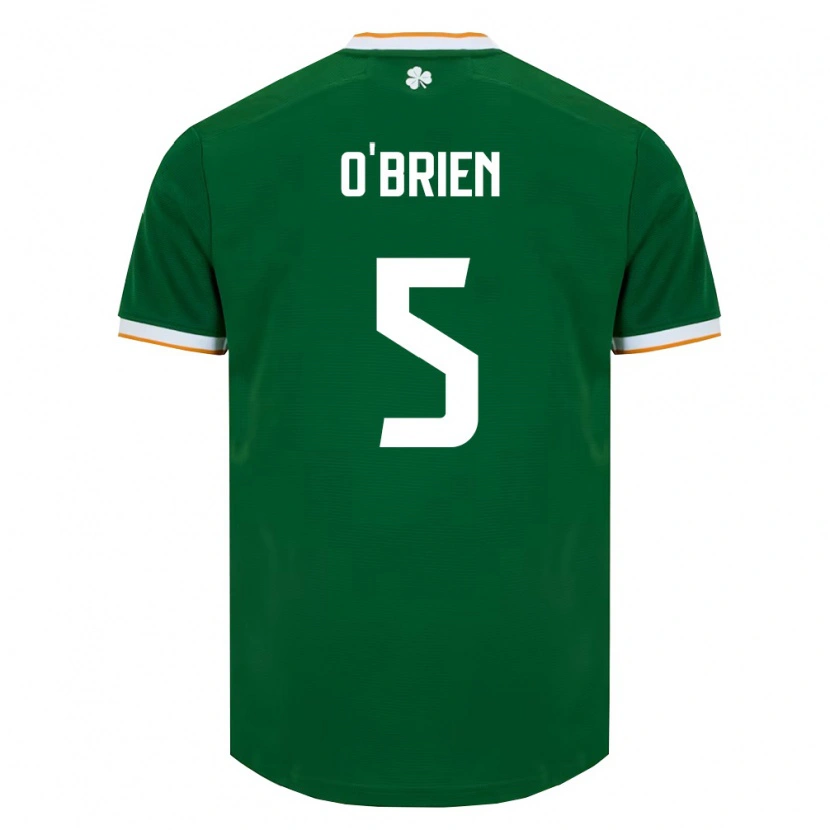 Danxen Mujer Camiseta Irlanda Jake O'brien #5 Verde Oscuro Blanco 1ª Equipación 26-28 La Camisa México