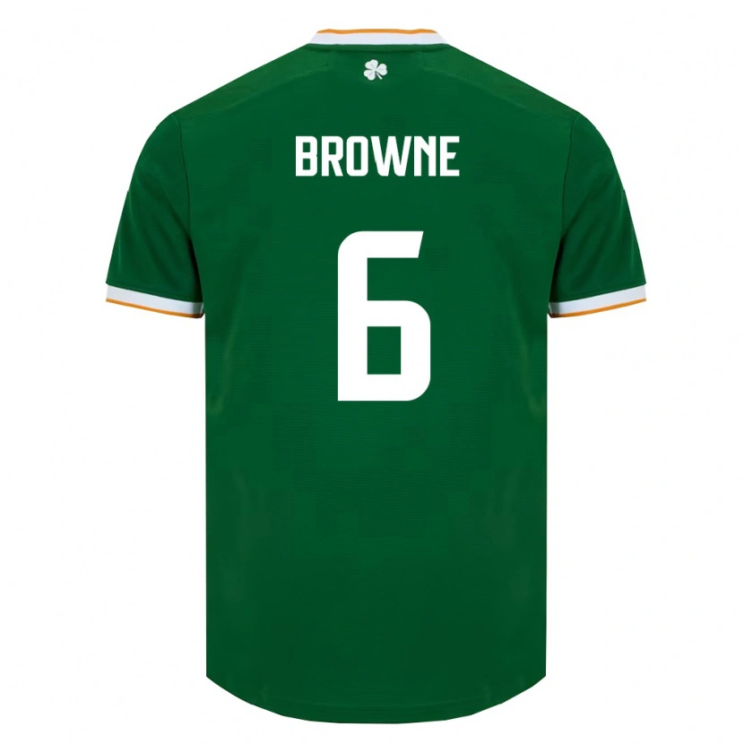 Danxen Mujer Camiseta Irlanda Alan Browne #6 Verde Oscuro Blanco 1ª Equipación 26-28 La Camisa México