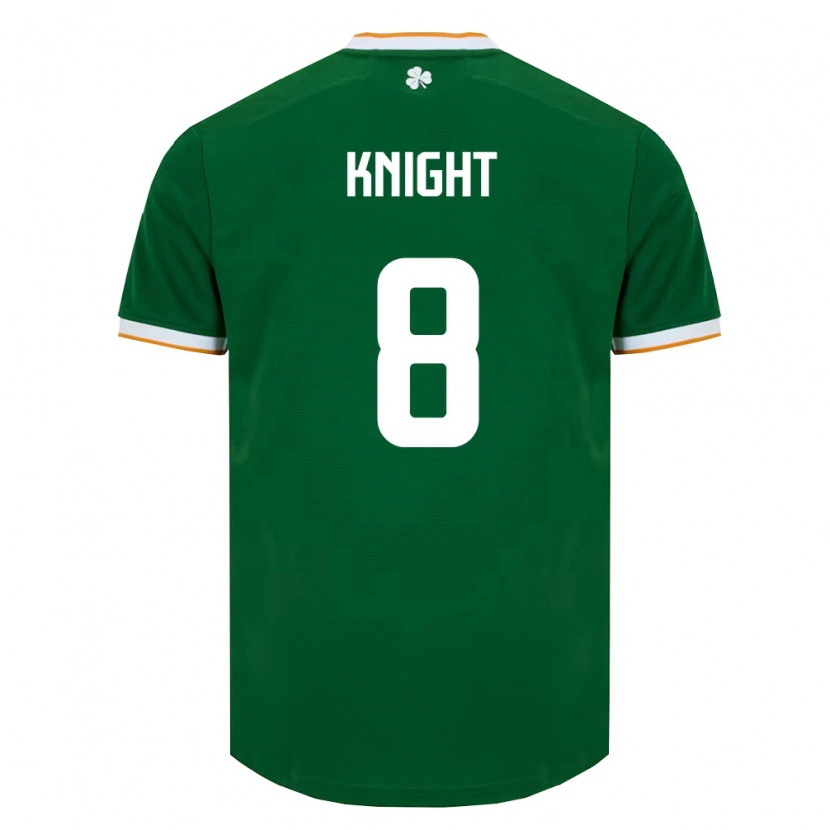 Danxen Mujer Camiseta Irlanda Jason Knight #8 Verde Oscuro Blanco 1ª Equipación 26-28 La Camisa México