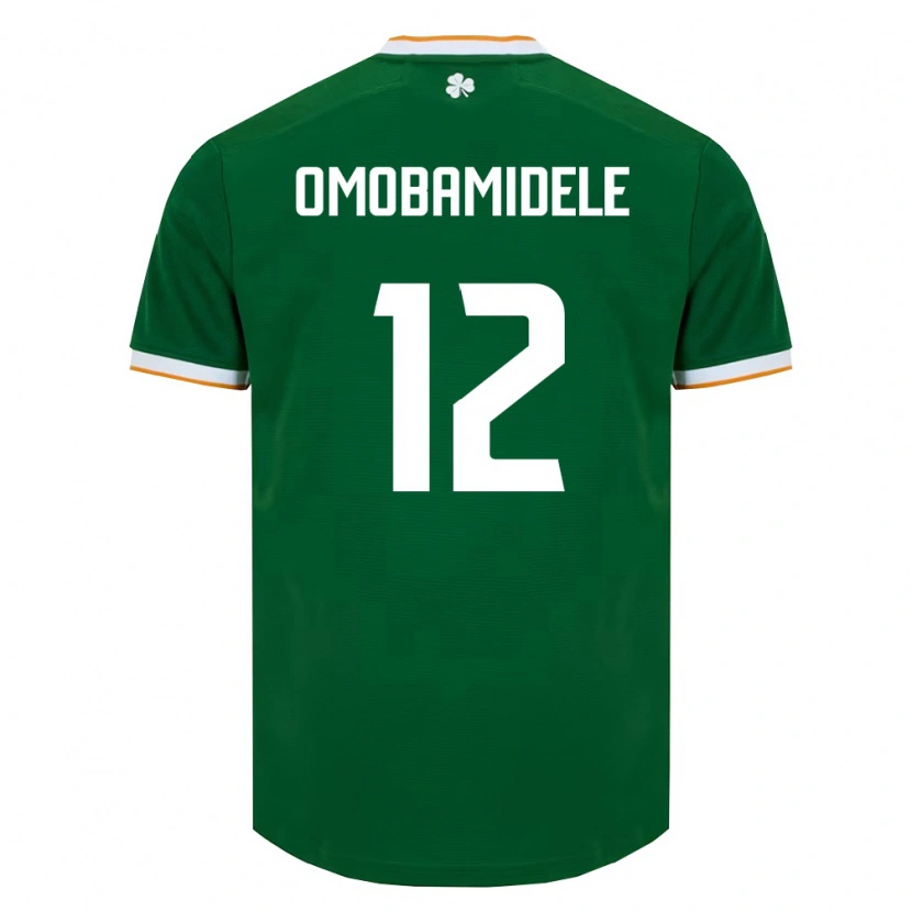Danxen Mujer Camiseta Irlanda Andrew Omobamidele #12 Verde Oscuro Blanco 1ª Equipación 26-28 La Camisa México