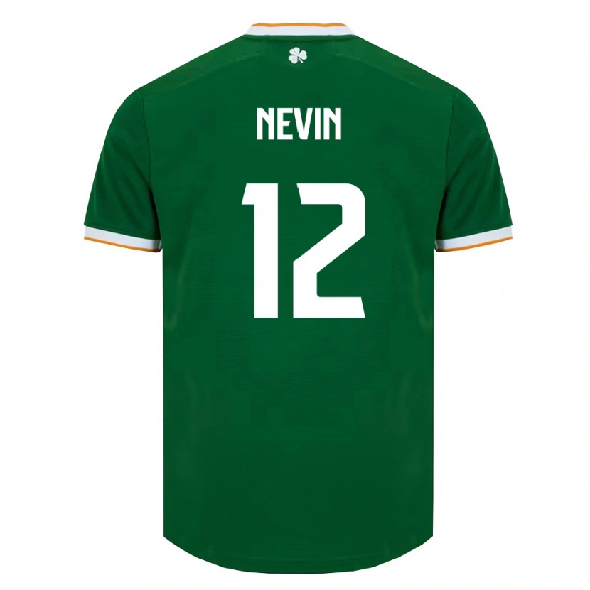 Danxen Mujer Camiseta Irlanda Harry Nevin #12 Verde Oscuro Blanco 1ª Equipación 26-28 La Camisa México
