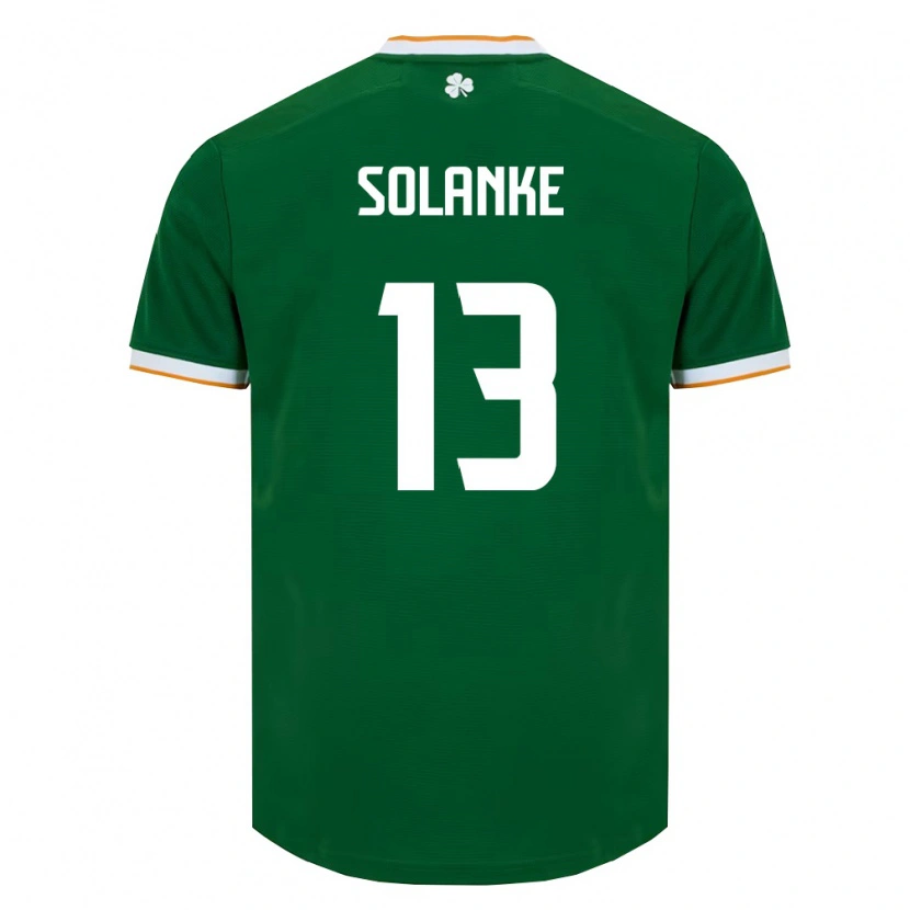 Danxen Mujer Camiseta Irlanda Ade Solanke #13 Verde Oscuro Blanco 1ª Equipación 26-28 La Camisa México