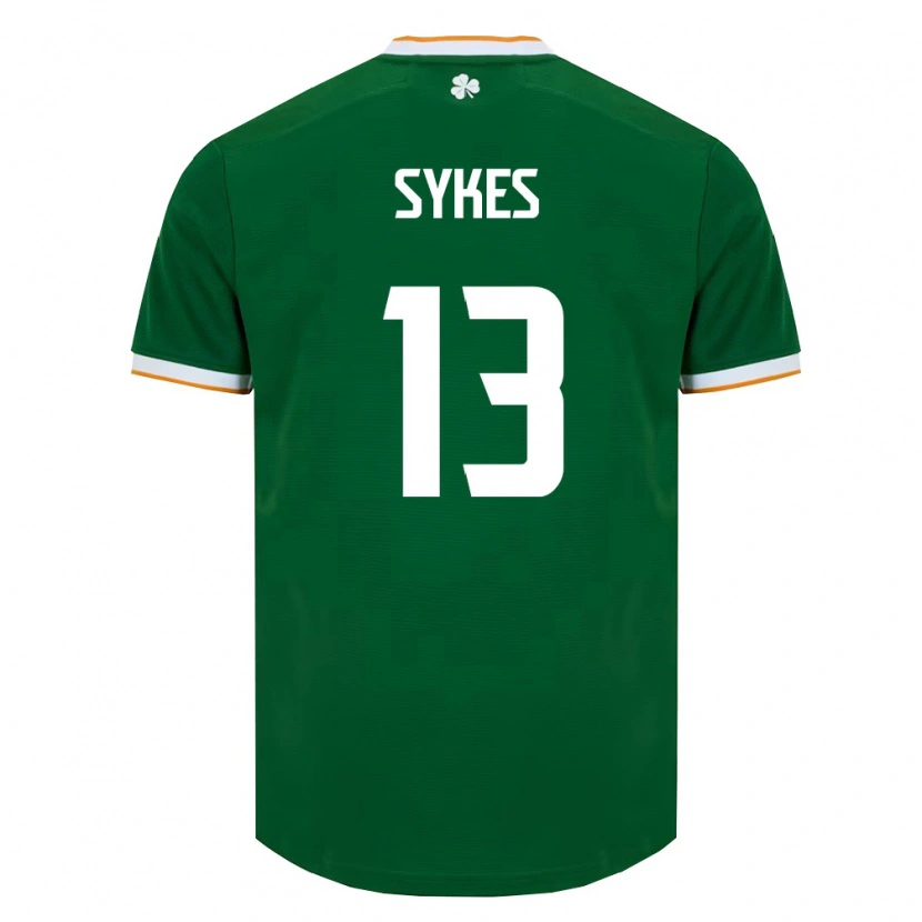 Danxen Mujer Camiseta Irlanda Mark Sykes #13 Verde Oscuro Blanco 1ª Equipación 26-28 La Camisa México