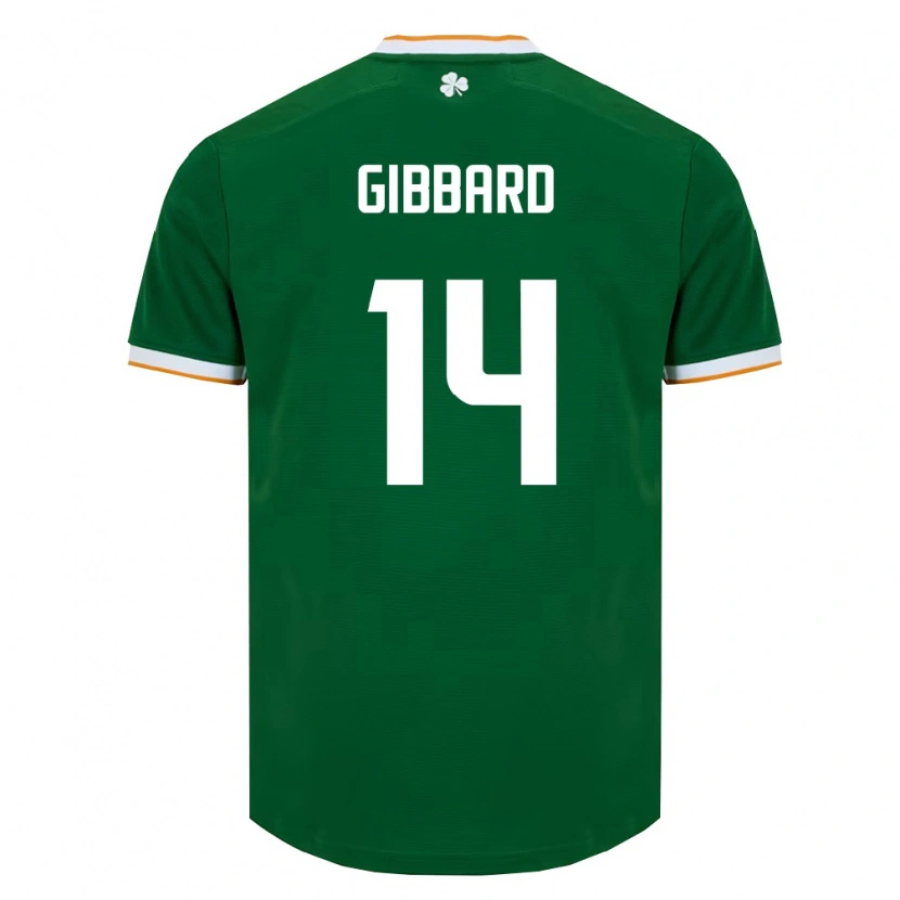 Danxen Mujer Camiseta Irlanda Joseph Gibbard #14 Verde Oscuro Blanco 1ª Equipación 26-28 La Camisa México