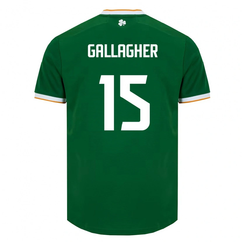 Danxen Mujer Camiseta Irlanda Oisín Gallagher #15 Verde Oscuro Blanco 1ª Equipación 26-28 La Camisa México