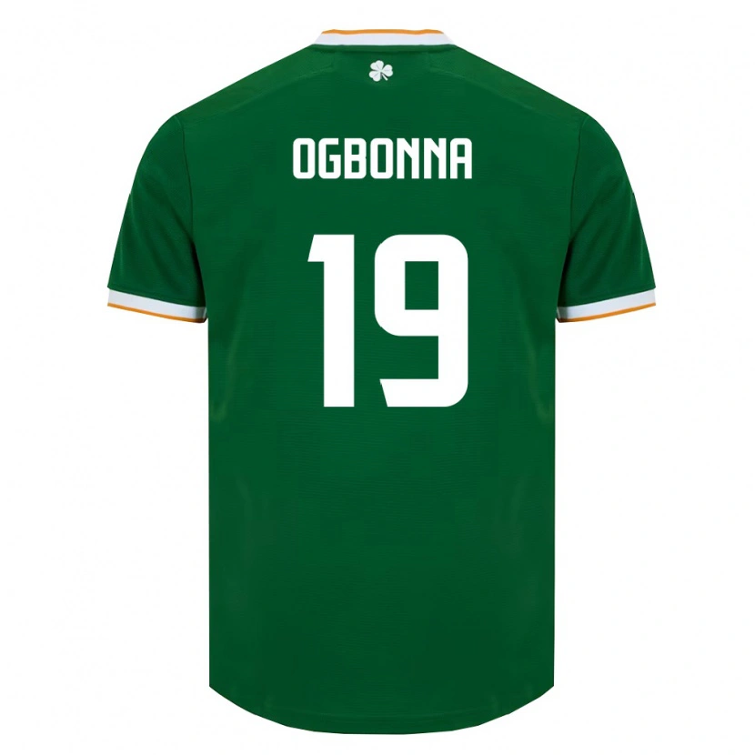 Danxen Mujer Camiseta Irlanda Goodness Ogbonna #19 Verde Oscuro Blanco 1ª Equipación 26-28 La Camisa México