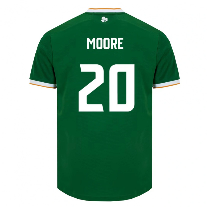 Danxen Mujer Camiseta Irlanda Matthew Moore #20 Verde Oscuro Blanco 1ª Equipación 26-28 La Camisa México