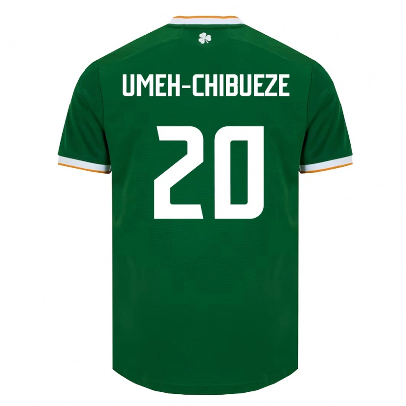 Danxen Mujer Camiseta Irlanda Franco Umeh-Chibueze #20 Verde Oscuro Blanco 1ª Equipación 26-28 La Camisa México