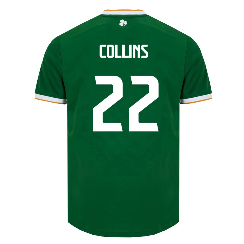 Danxen Mujer Camiseta Irlanda Nathan Collins #22 Verde Oscuro Blanco 1ª Equipación 26-28 La Camisa México