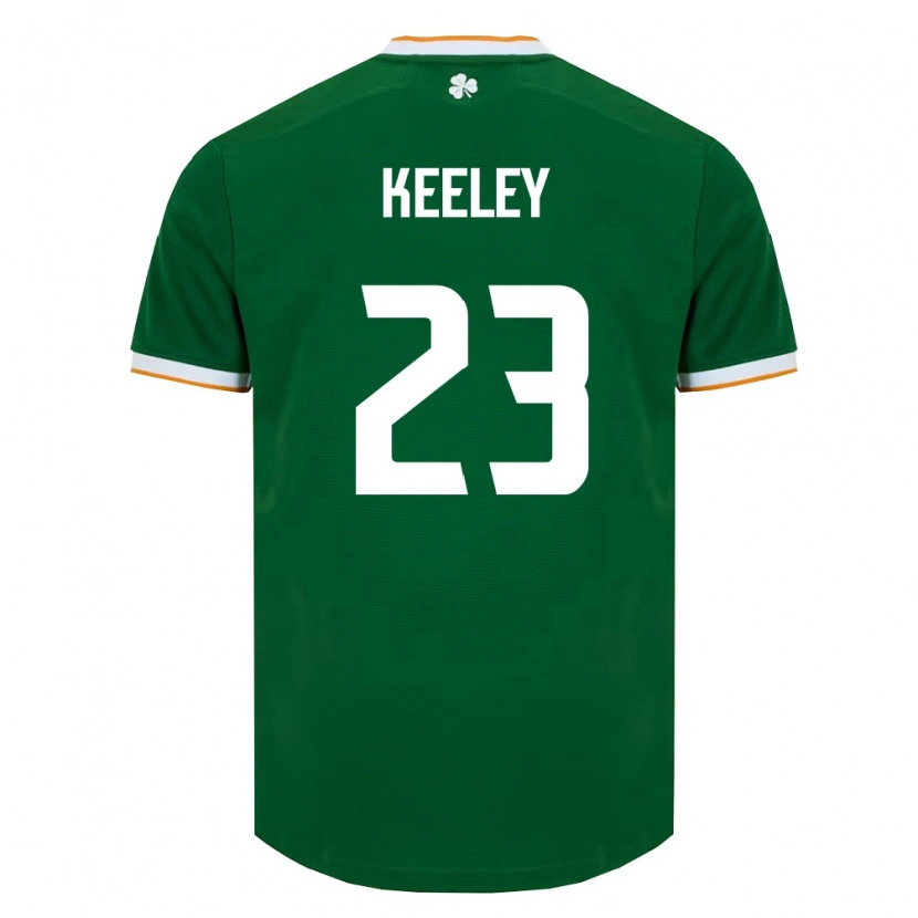 Danxen Mujer Camiseta Irlanda Josh Keeley #23 Verde Oscuro Blanco 1ª Equipación 26-28 La Camisa México