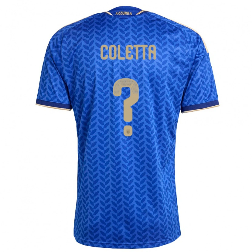 Danxen Mujer Camiseta Italia Federico Coletta #0 Azul Marino Oro 1ª Equipación 26-28 La Camisa México