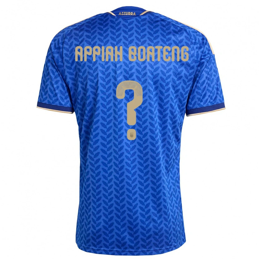 Danxen Mujer Camiseta Italia Matthew Appiah Boateng #0 Azul Marino Oro 1ª Equipación 26-28 La Camisa México