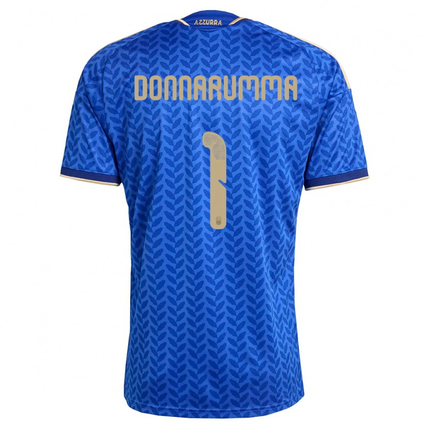 Danxen Mujer Camiseta Italia Gianluigi Donnarumma #1 Azul Marino Oro 1ª Equipación 26-28 La Camisa México