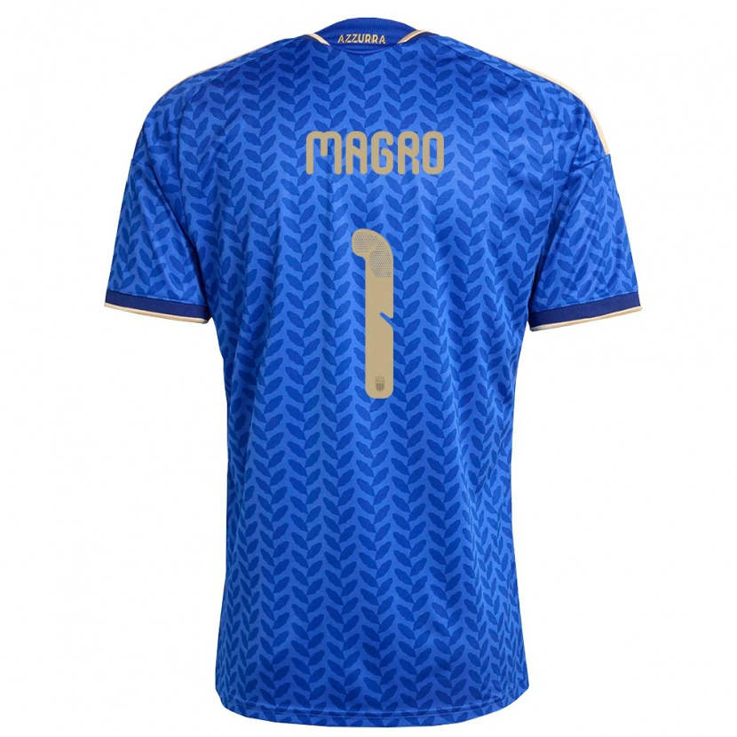 Danxen Mujer Camiseta Italia Federico Magro #1 Azul Marino Oro 1ª Equipación 26-28 La Camisa México