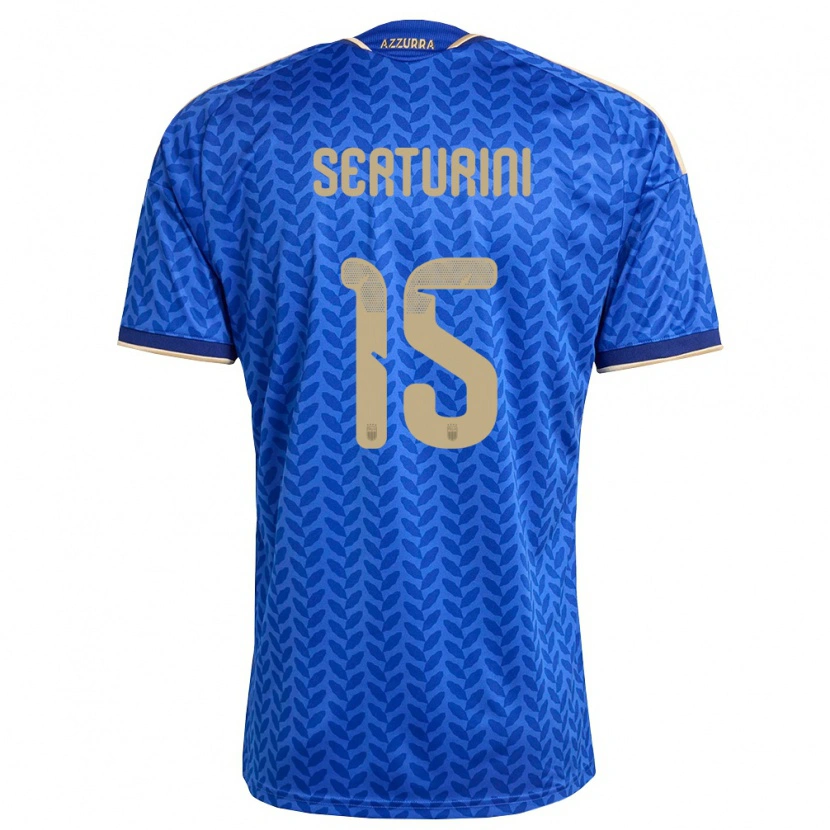 Danxen Mujer Camiseta Italia Annamaria Serturini #15 Azul Marino Oro 1ª Equipación 26-28 La Camisa México