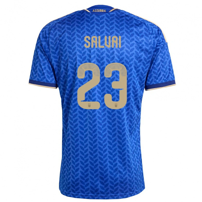 Danxen Mujer Camiseta Italia Cecilia Salvai #23 Azul Marino Oro 1ª Equipación 26-28 La Camisa México