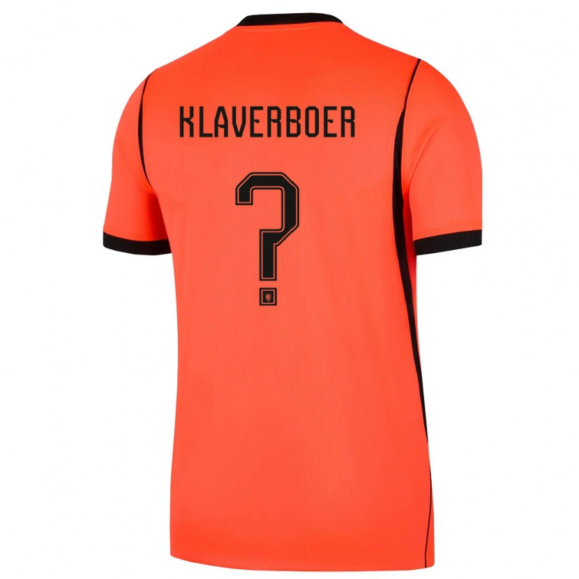 Danxen Mujer Camiseta Países Bajos Bernt Klaverboer #0 Naranja Negro 1ª Equipación 26-28 La Camisa México