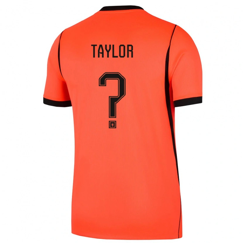Danxen Mujer Camiseta Países Bajos Tyrell Taylor #0 Naranja Negro 1ª Equipación 26-28 La Camisa México