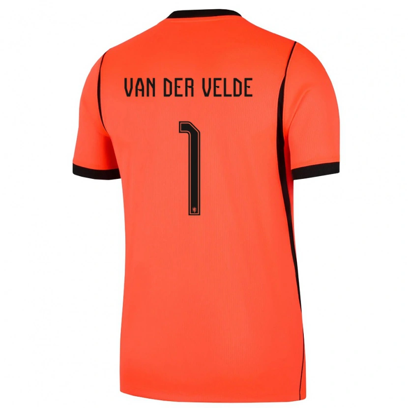 Danxen Mujer Camiseta Países Bajos Valentijn Van Der Velde #1 Naranja Negro 1ª Equipación 26-28 La Camisa México