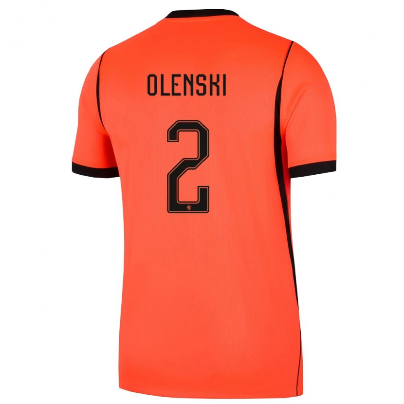 Danxen Mujer Camiseta Países Bajos Rayjen Olenski #2 Naranja Negro 1ª Equipación 26-28 La Camisa México