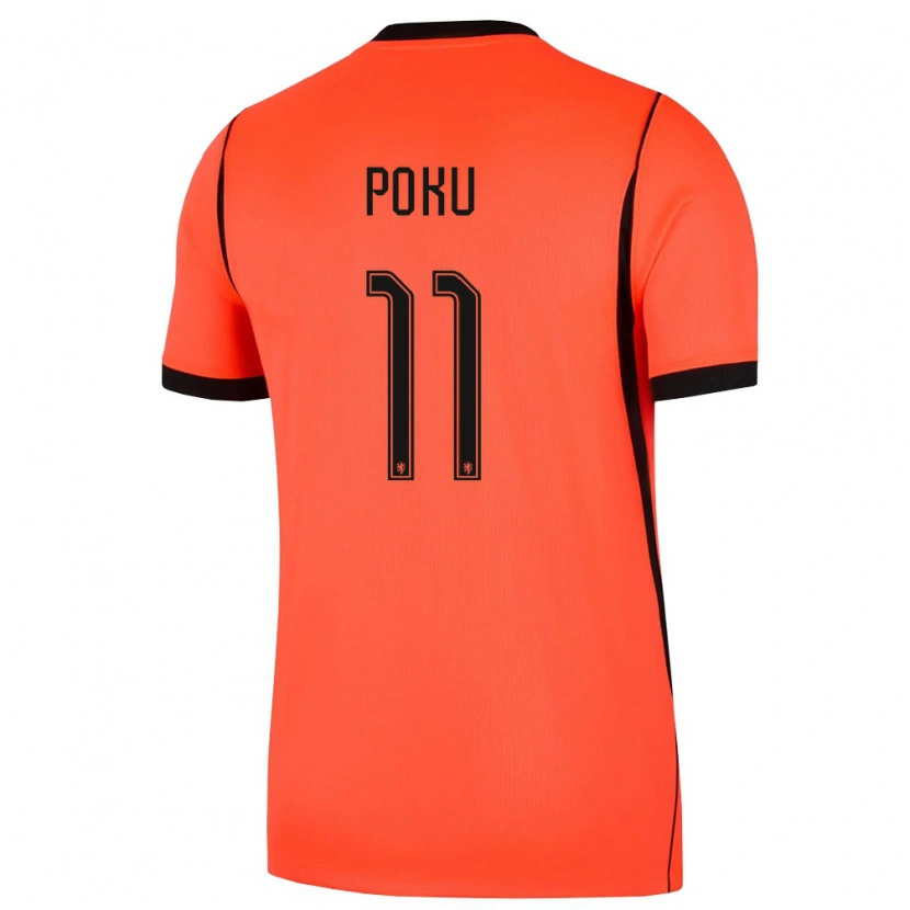 Danxen Mujer Camiseta Países Bajos Ernest Poku #11 Naranja Negro 1ª Equipación 26-28 La Camisa México