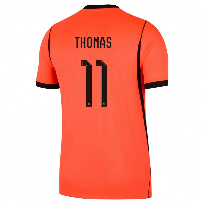Danxen Mujer Camiseta Países Bajos Ayodele Thomas #11 Naranja Negro 1ª Equipación 26-28 La Camisa México