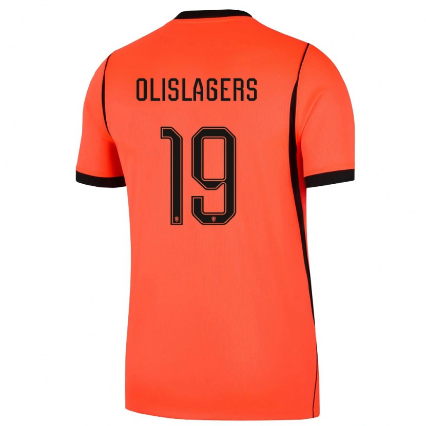 Danxen Mujer Camiseta Países Bajos Marisa Olislagers #19 Naranja Negro 1ª Equipación 26-28 La Camisa México