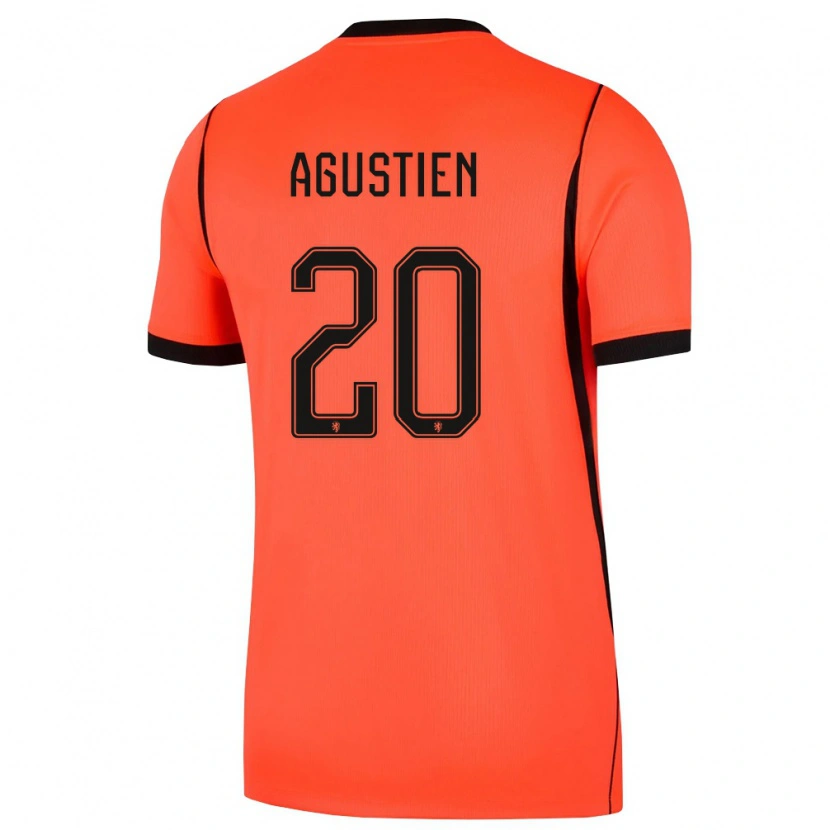 Danxen Mujer Camiseta Países Bajos Demiane Agustien #20 Naranja Negro 1ª Equipación 26-28 La Camisa México