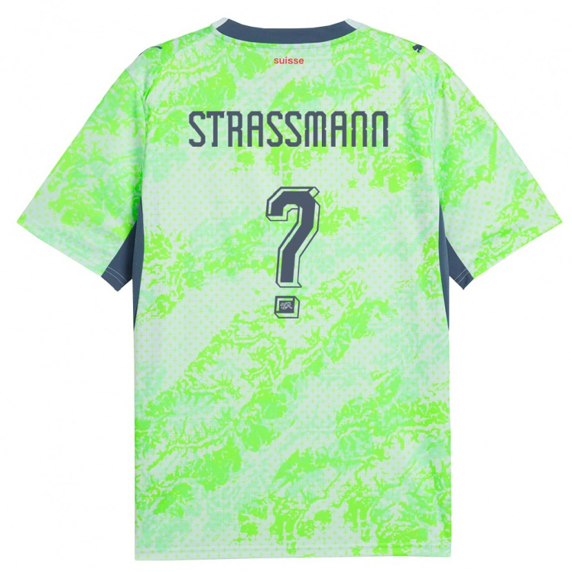 Danxen Mujer Camiseta Suiza Sven Strassmann #0 Verde Marino 2ª Equipación 26-28 La Camisa México
