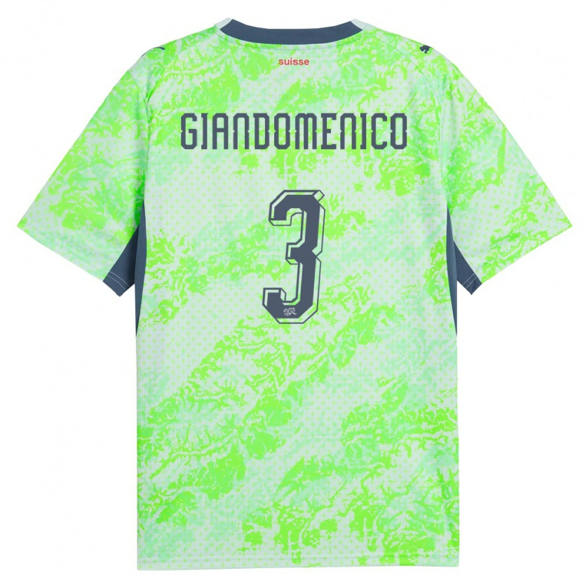 Danxen Mujer Camiseta Suiza Loris Giandomenico #3 Verde Marino 2ª Equipación 26-28 La Camisa México