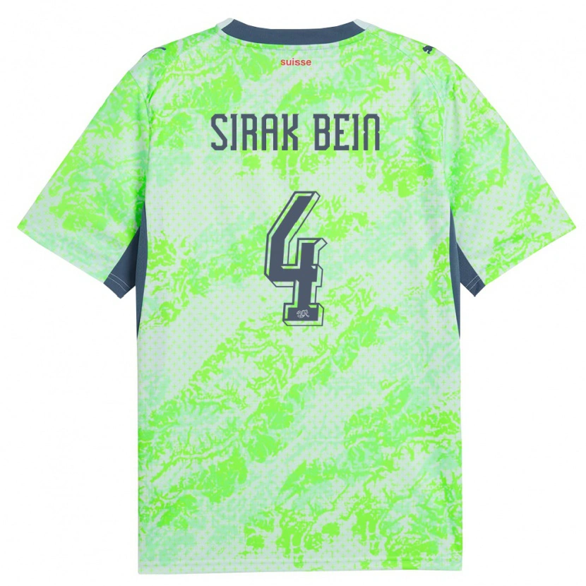 Danxen Mujer Camiseta Suiza Sirak Bein #4 Verde Marino 2ª Equipación 26-28 La Camisa México