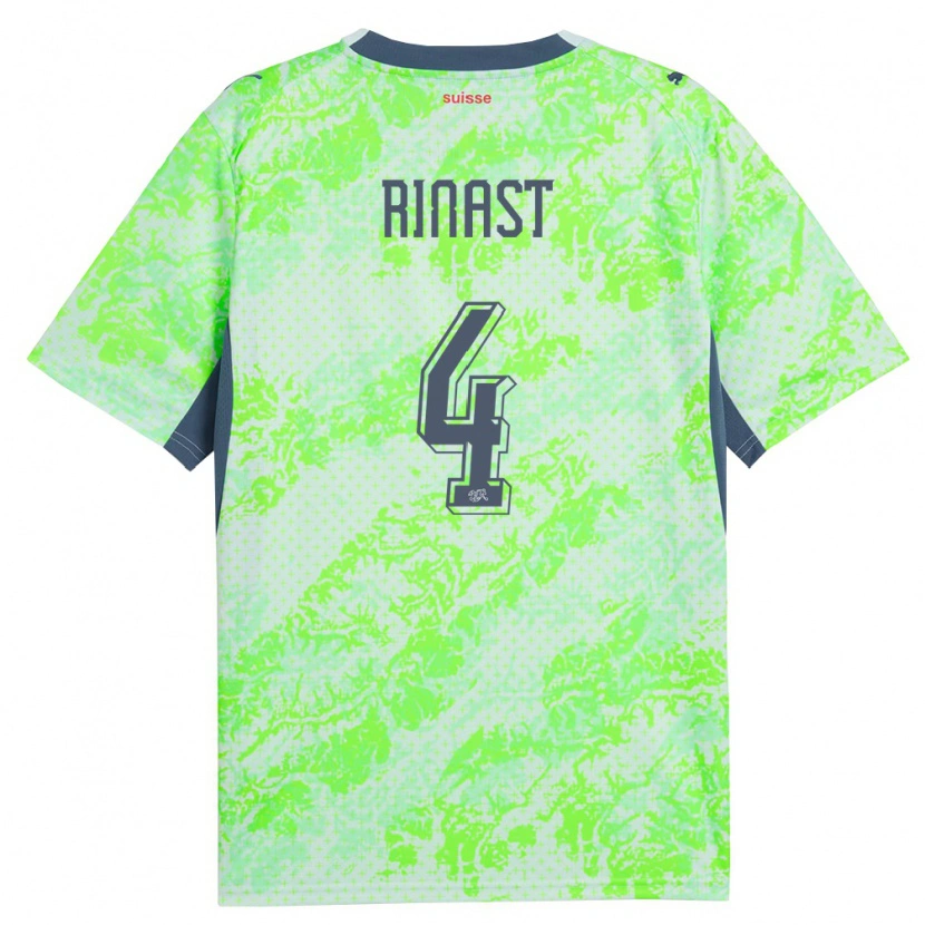 Danxen Mujer Camiseta Suiza Rachel Rinast #4 Verde Marino 2ª Equipación 26-28 La Camisa México