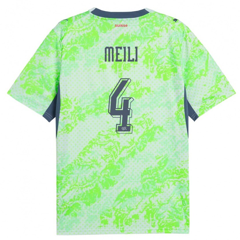 Danxen Mujer Camiseta Suiza Ezequiel Meili #4 Verde Marino 2ª Equipación 26-28 La Camisa México