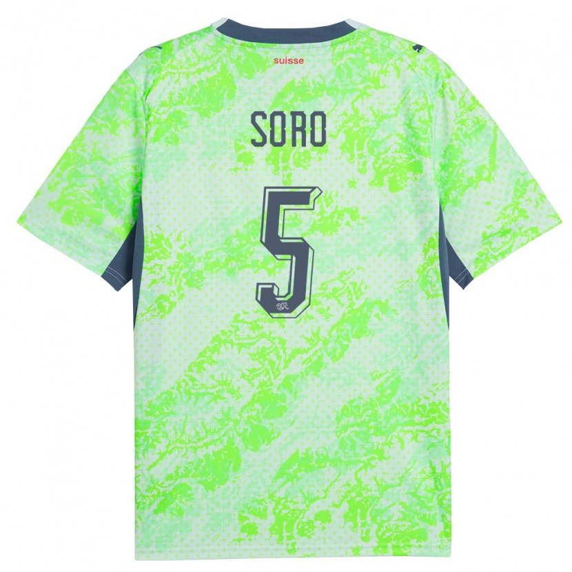 Danxen Mujer Camiseta Suiza Brillani Soro #5 Verde Marino 2ª Equipación 26-28 La Camisa México