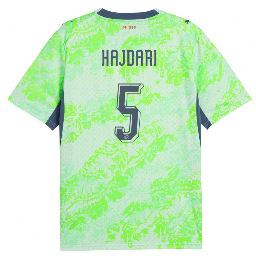 Danxen Mujer Camiseta Suiza Albian Hajdari #5 Verde Marino 2ª Equipación 26-28 La Camisa México