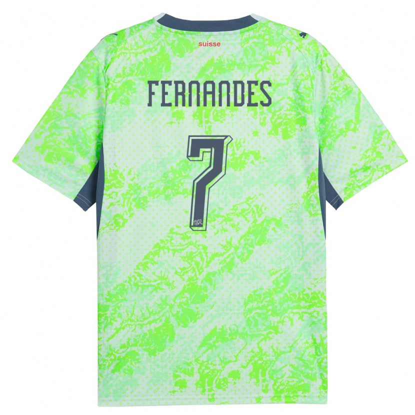 Danxen Mujer Camiseta Suiza Ruben Fernandes #7 Verde Marino 2ª Equipación 26-28 La Camisa México
