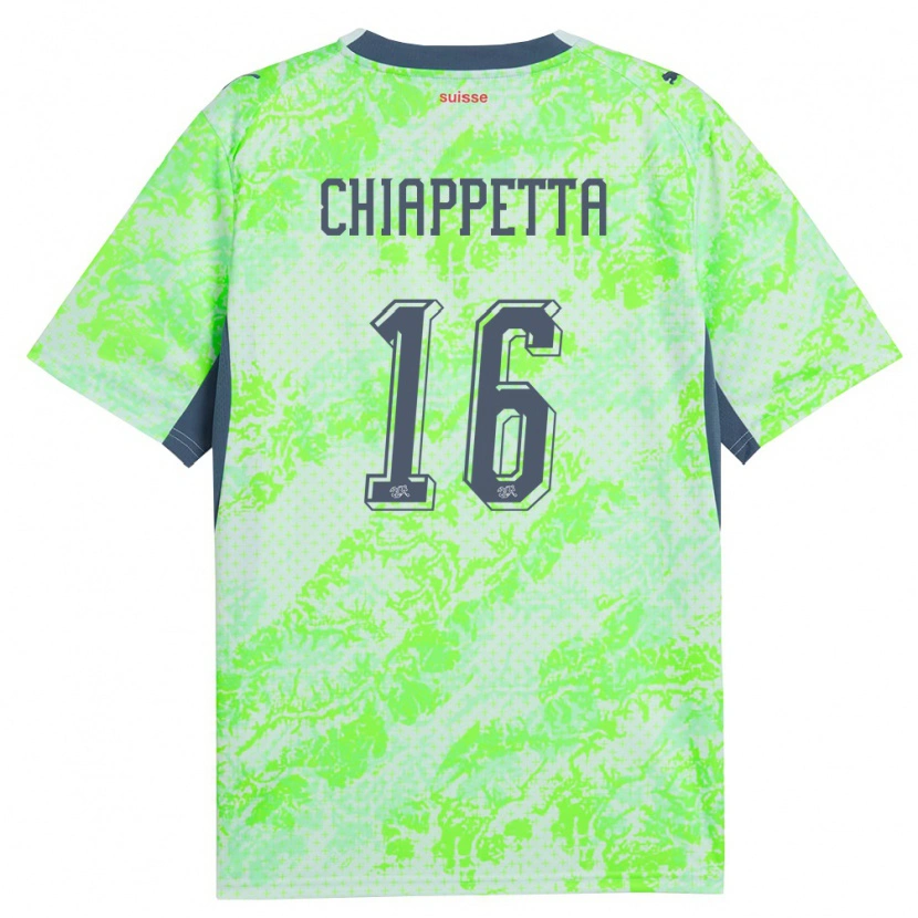 Danxen Mujer Camiseta Suiza Carmine Chiappetta #16 Verde Marino 2ª Equipación 26-28 La Camisa México