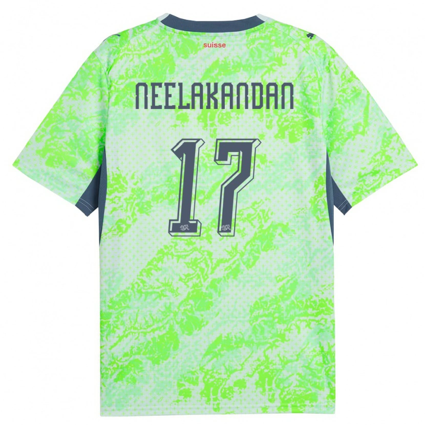 Danxen Mujer Camiseta Suiza Ranjan Neelakandan #17 Verde Marino 2ª Equipación 26-28 La Camisa México
